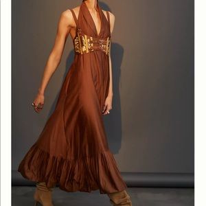 NWT Anthropologie Flounced Maxi Dress